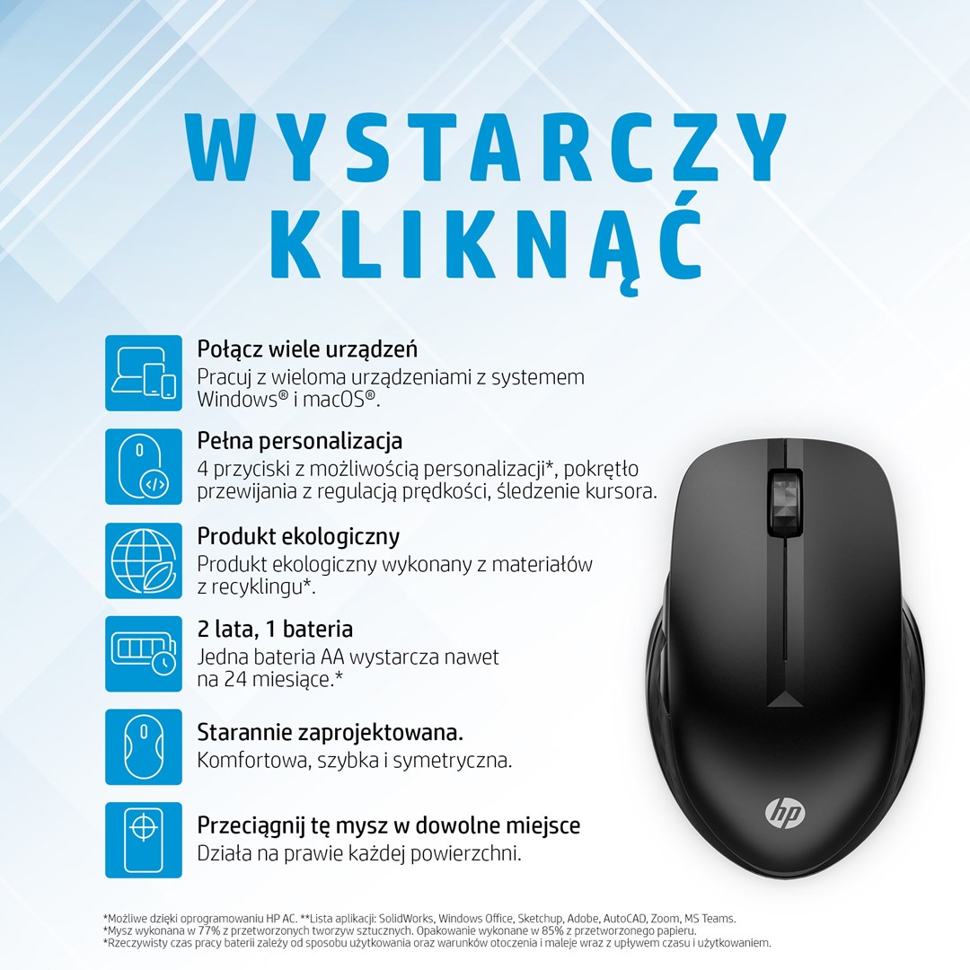 Maus HP 430, RF Wireless + Bluetooth, i zi