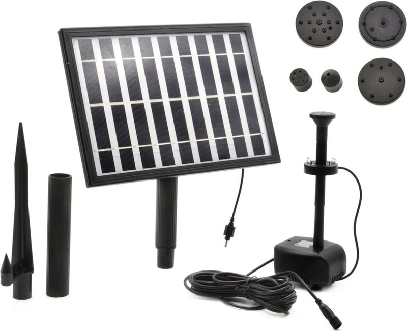 Pompe diellore Geko Solar Pump G81472, 5W, për pellg kopshti, e zezë