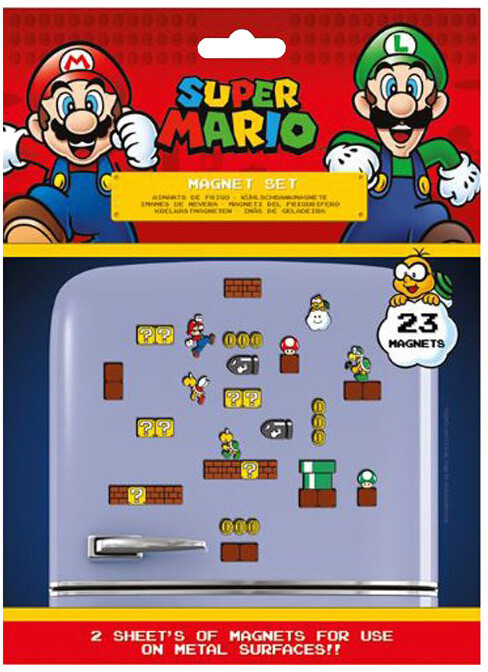 Set magnetësh Super Mario - Mushroom Kingdom, 23 copë