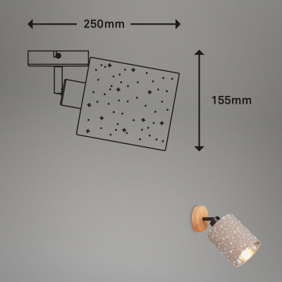 Spote Briloner, 13cm, 1x exkl., E27, 25W, taupe