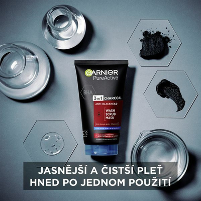 Trajtim 3 në 1 kundër pikave të zeza Garnier Pure Active, 150 ml