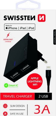 Karikues Swissten 2x USB-A, 3A Karikues Swissten 2x USB-A, 3A