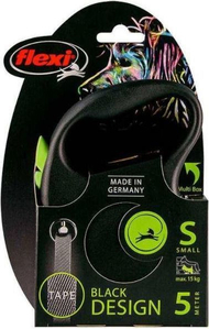 Flexi Black Design Tape Повлекувачки Поводник за Кучиња, Small, 5 m, Green Flexi Black Design Tape Повлекувачки Поводник за Кучиња, Small, 5 m, Green