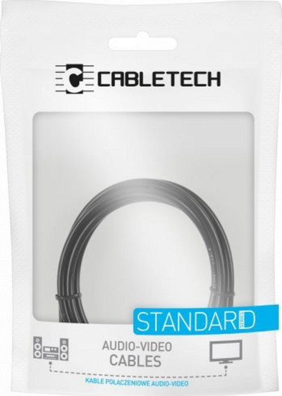 Kabllo Cabletech Jack 3.5-2RCA, 1m, e zezë