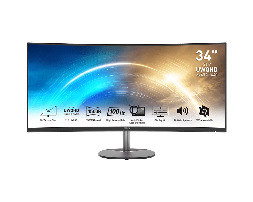 Monitor MSI Pro MP341CQ, 34", VA, 3440x1440, 100Hz, 1ms, i zi