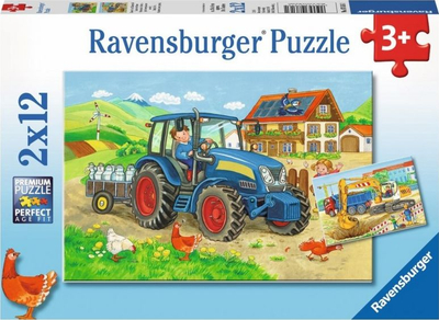 Puzzle Ravensburger Hard Work 076161, 2x12 copë