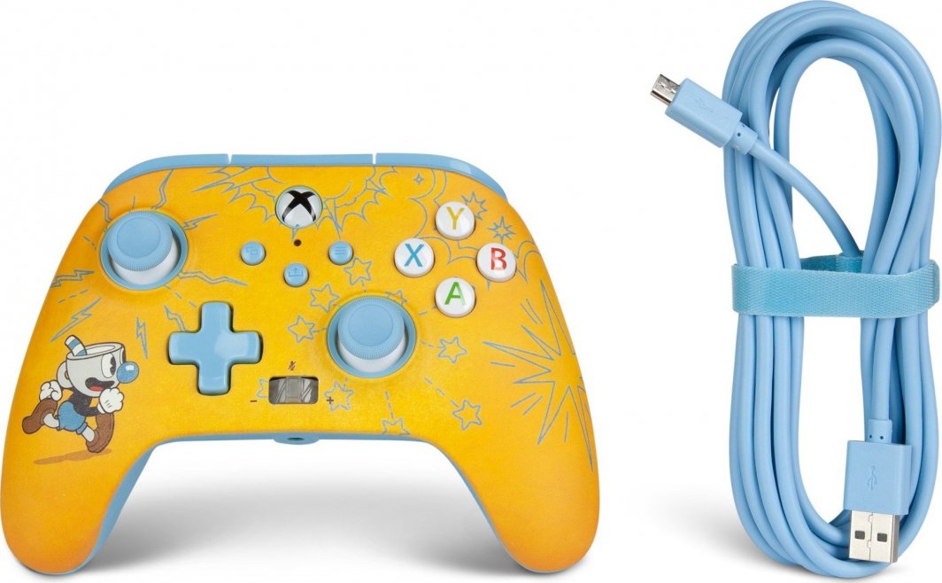 Kontroller PowerA XS Enhanced Cuphead, me kabllo, i verdhë