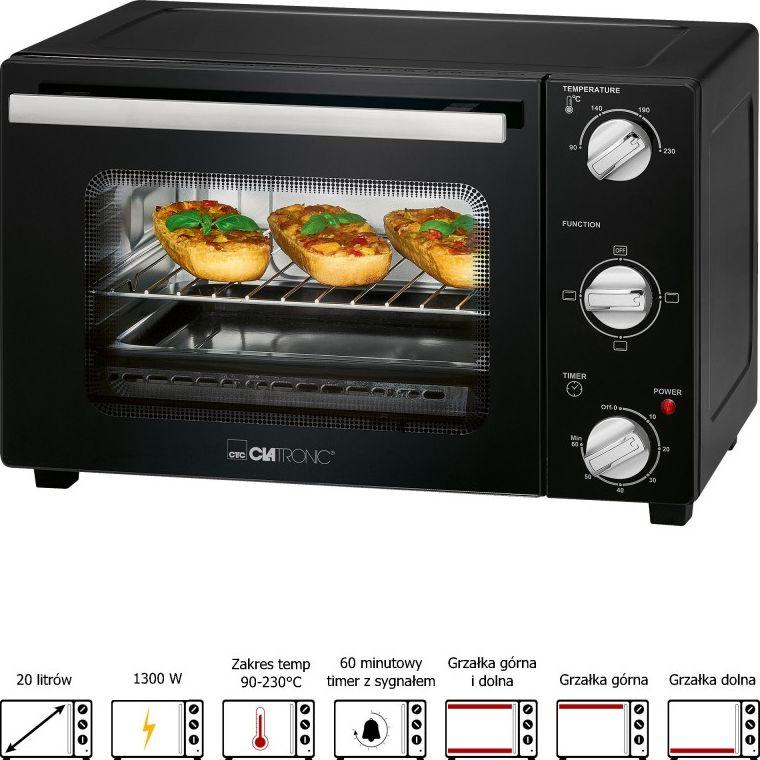 Clatronic MBG 3726 Мини Конвекциска Печка, 20 L, Црна