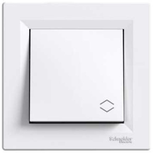 Schneider Electric Asfora 1-полен 2-насочен прекинувач, Бел
