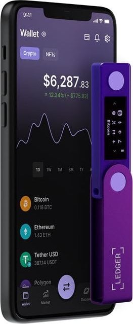 Pajisje për kriptovaluta Ledger Nano X, vjollcë