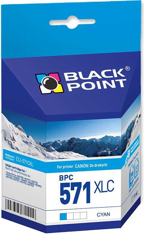 Fishek me ngjyrë për printer Black Point Canon CLI- 571XLC, cyan Fishek me ngjyrë për printer Black Point Canon CLI- 571XLC, cyan