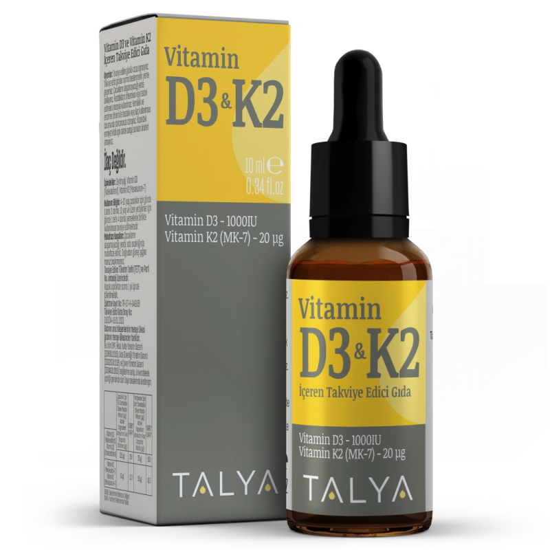 Suplemente TALYA Herbal Vitamin D3 K2 Liquid Drops, 10ml