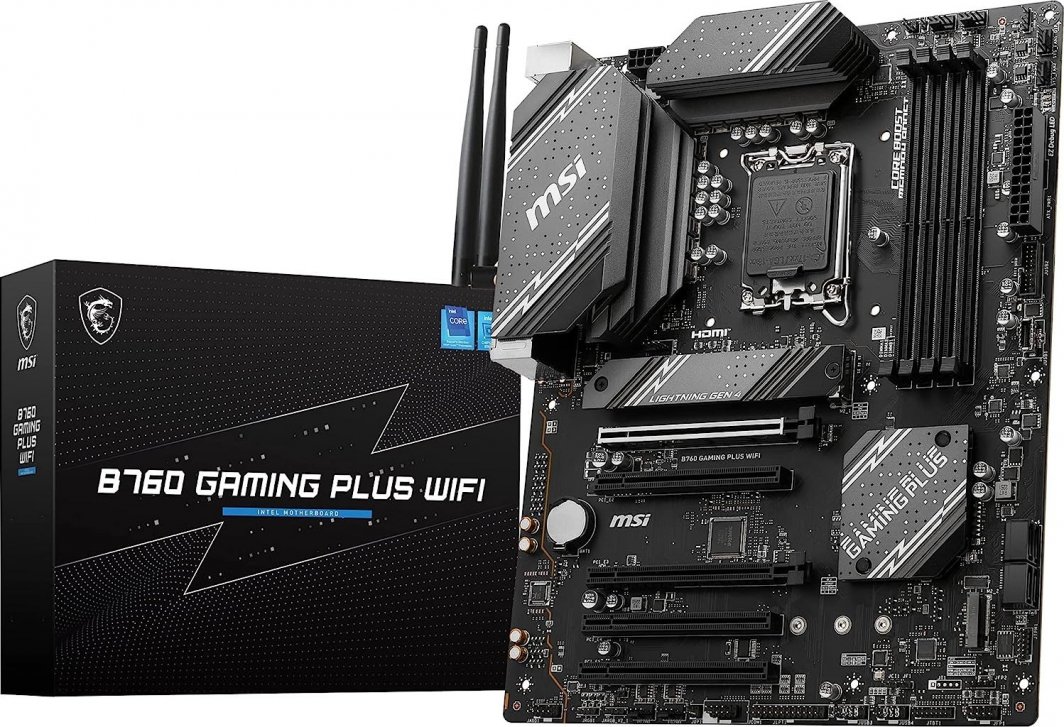 Pllakë amë MSI B760 GAMING PLUS WIFI, DDR5, 2.5 Gbps LAN, Wi-Fi 6E, e zezë
