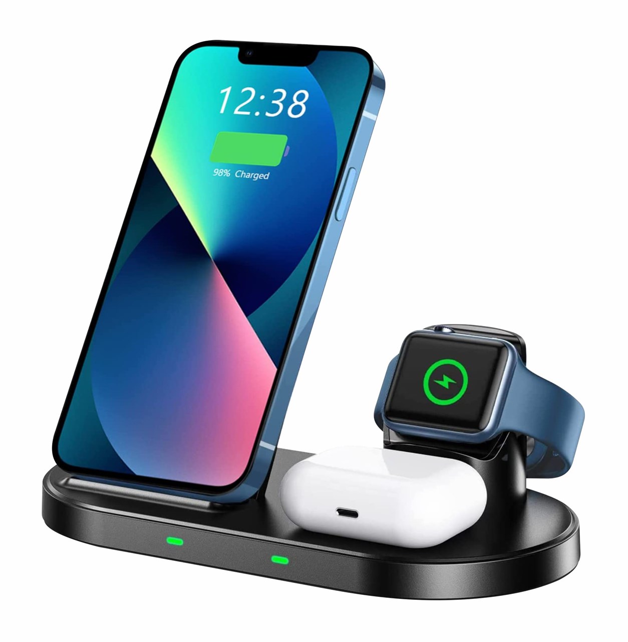 Karikues wireless Swissten 3në1, 15W, e zezë
