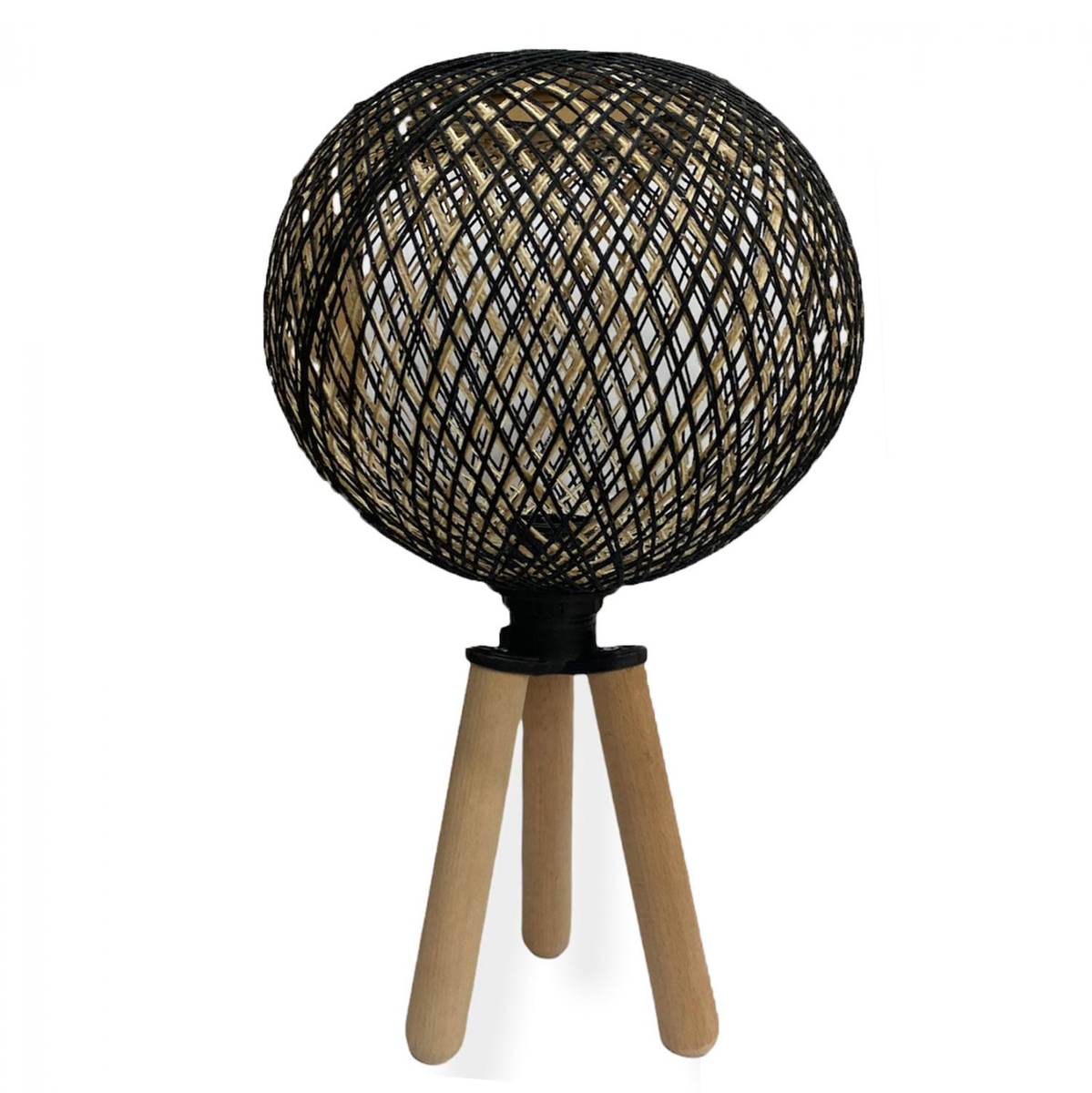 Llambë tavoline dru+litar Ø24×42 cm (HM7378.01)