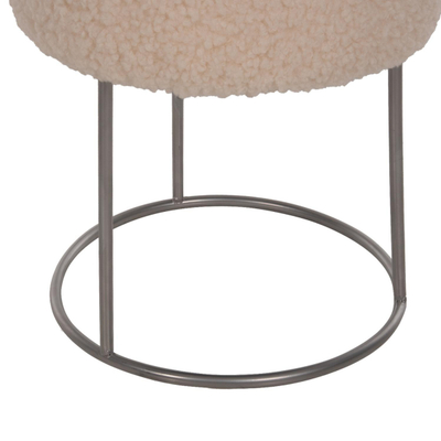 Stol Karlo Φ35x41Hcm (HM8411.23), bardhë/ argjendtë