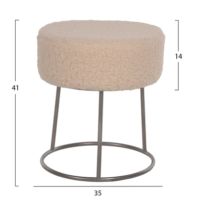 Stol Karlo Φ35x41Hcm (HM8411.23), bardhë/ argjendtë