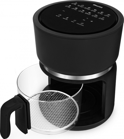 Fritezë me avull 4Swiss ABB-G24 Pure Glass, e zezë