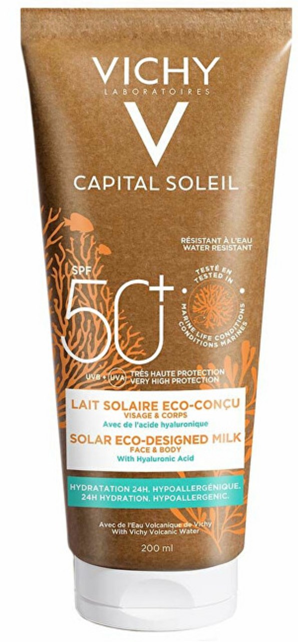 Qumësht mbrojtës ndaj diellit Vichy SPF 50+ Capital Soleil (Solar Eco-Design), 200 ml