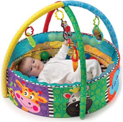 Set tapet + lodra për fëmijë Playgro, 70 x 70 cm, 37 copë shumëngjyrësh