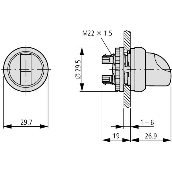 Buton shtytës Eaton Illuminated M22-WRLK-W216823, i bardhë 