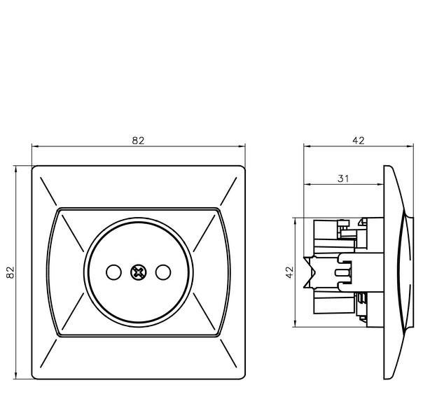 Prizë elektrike AKCENT GP-1A / 00, e bardhë