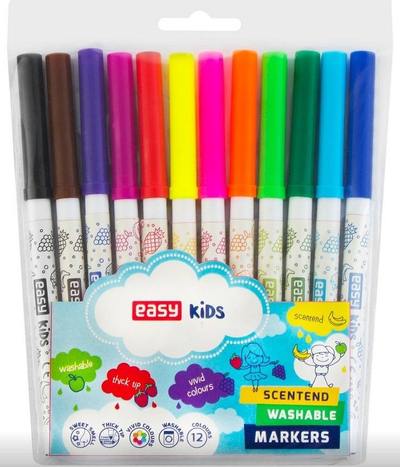 Markerë spiralë me aromë Easy Kids, 12 ngjyra
