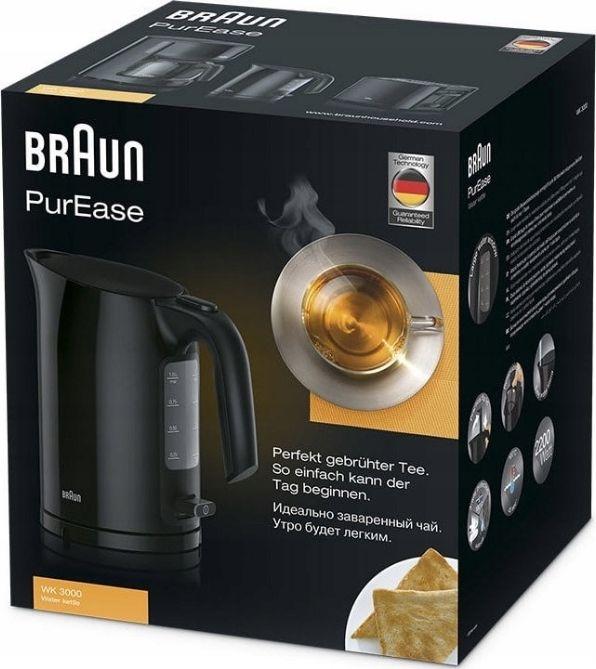 Ibrik elektrik Braun WK3000BK, 1 L, i zi