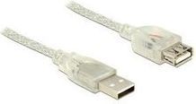 Lanberg USB-A M/F 2.0 Продолжен Кабел, 5 m, Транспарентен