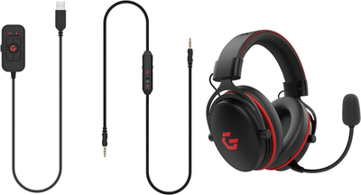 Kufje CZC Gaming Hellhound, të zeza/ kuqe