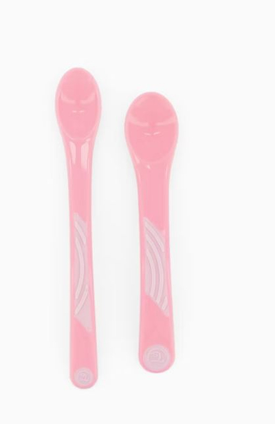 Set 2 Lugësh Ushqyerjeje Twistshake 6+ muaj, Rozë Pastel