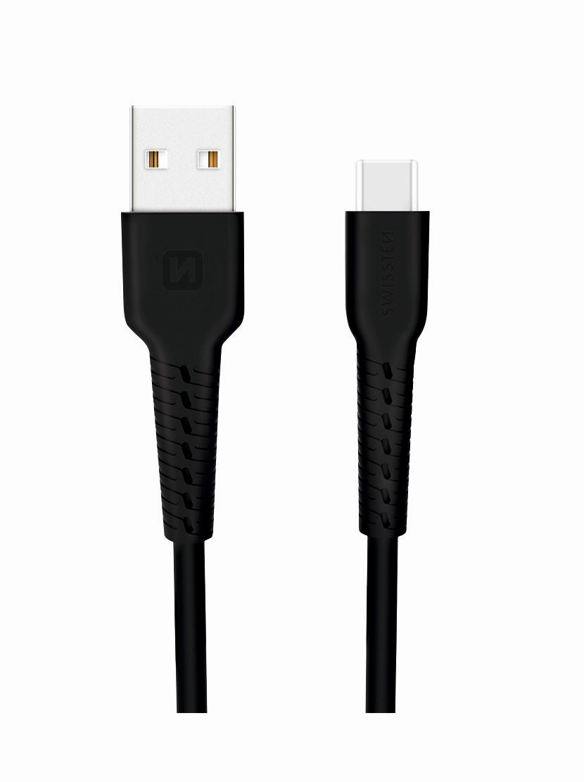 Kabllo Swissten USB / USB-C, 1.0m, e zezë