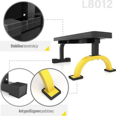 Stol për ushtrime HMS L8012 PREMIUM, i zi / i verdhë