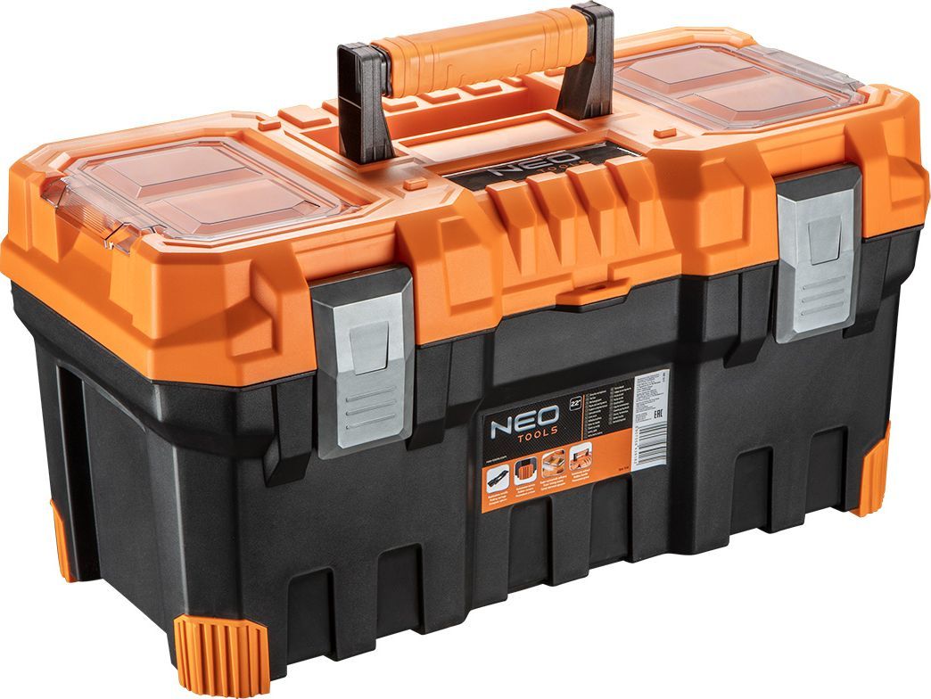 NEO Tools Кутија за алат 22 инчи со послужавник и организатори на капак