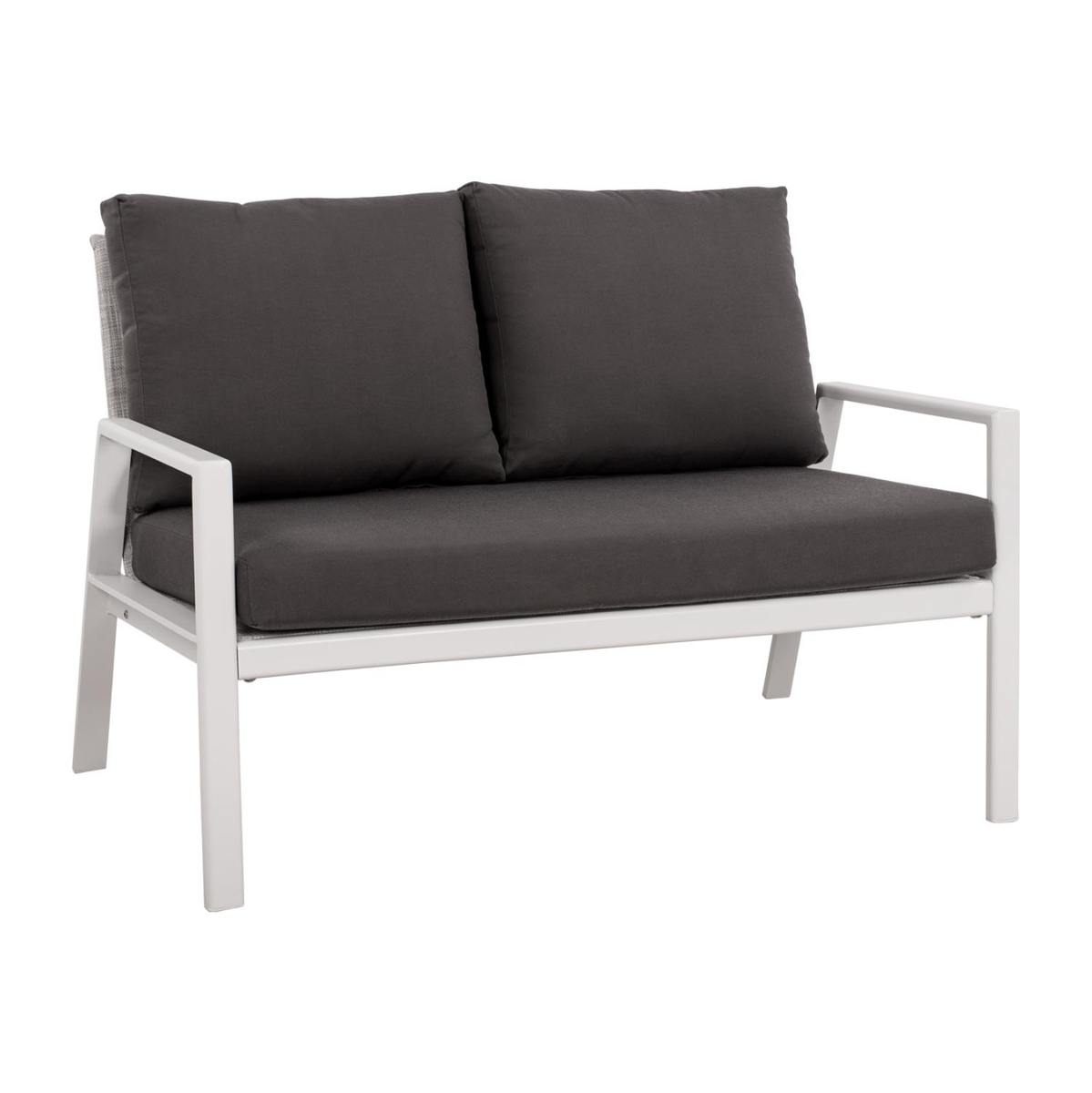Sofa alumini me jastëkë e bardhë (HM5561.01), bardhë