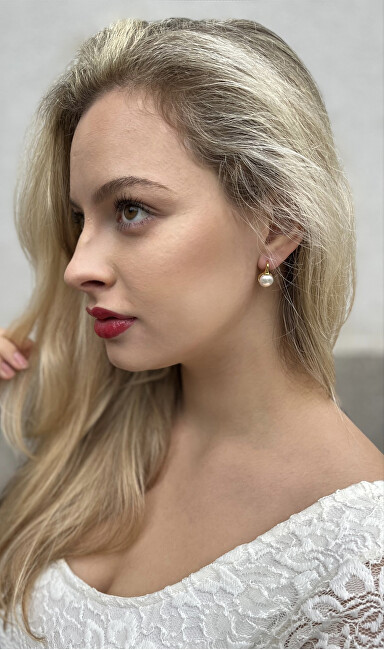 JwL Luxury Pearls Бронзени Обетки со Вистински Бисери JL0533