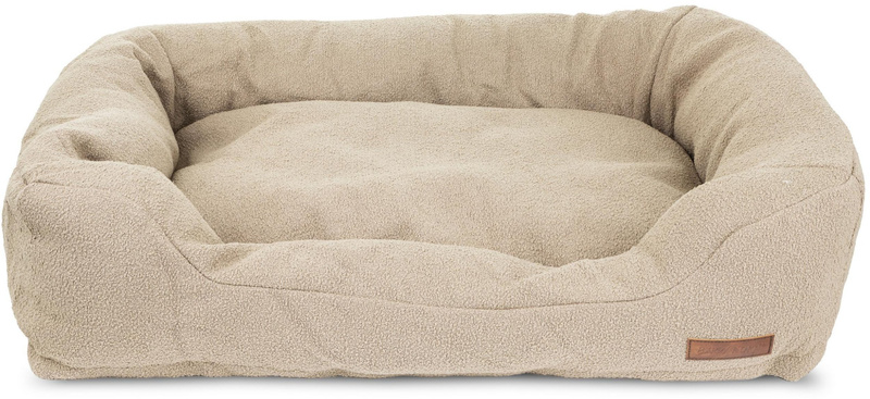 Shtrat për qen Barry King Boucle, 70x55x17.5cm, i hapshëm me zinxhir, kafe e çelët