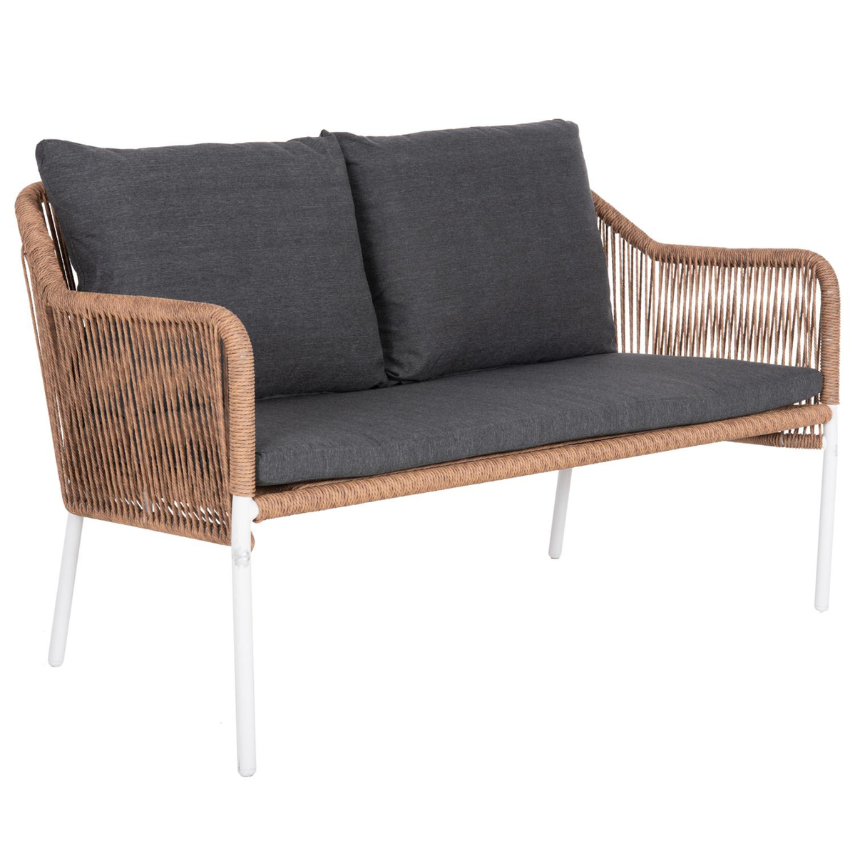 Sofa e jashtme 2-ulëse Baffin (HM6054.01), bardhë/ bezhë