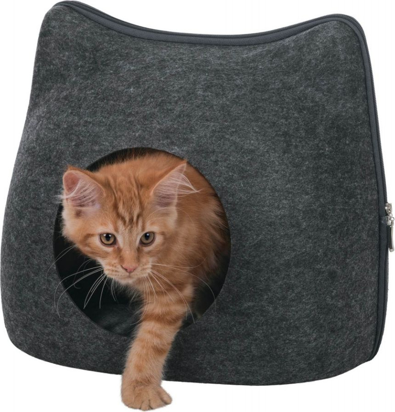 Shtrat i mbyllur për mace Trixie Closed Cat Bed, 38 x 35 x 37 cm, gri