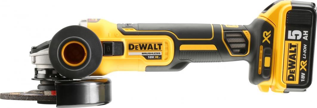 DEWALT XR Безжична Аголна Брусилка, 125 mm, 18V, 5.0Ah