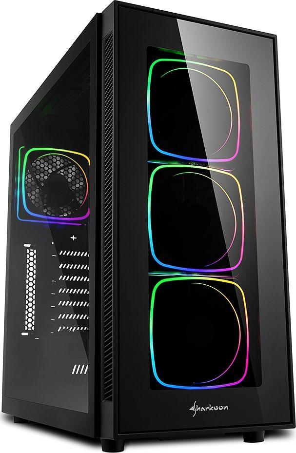 Kasë për kompjuter Sharkoon TG6, RGB, ATX, e zezë