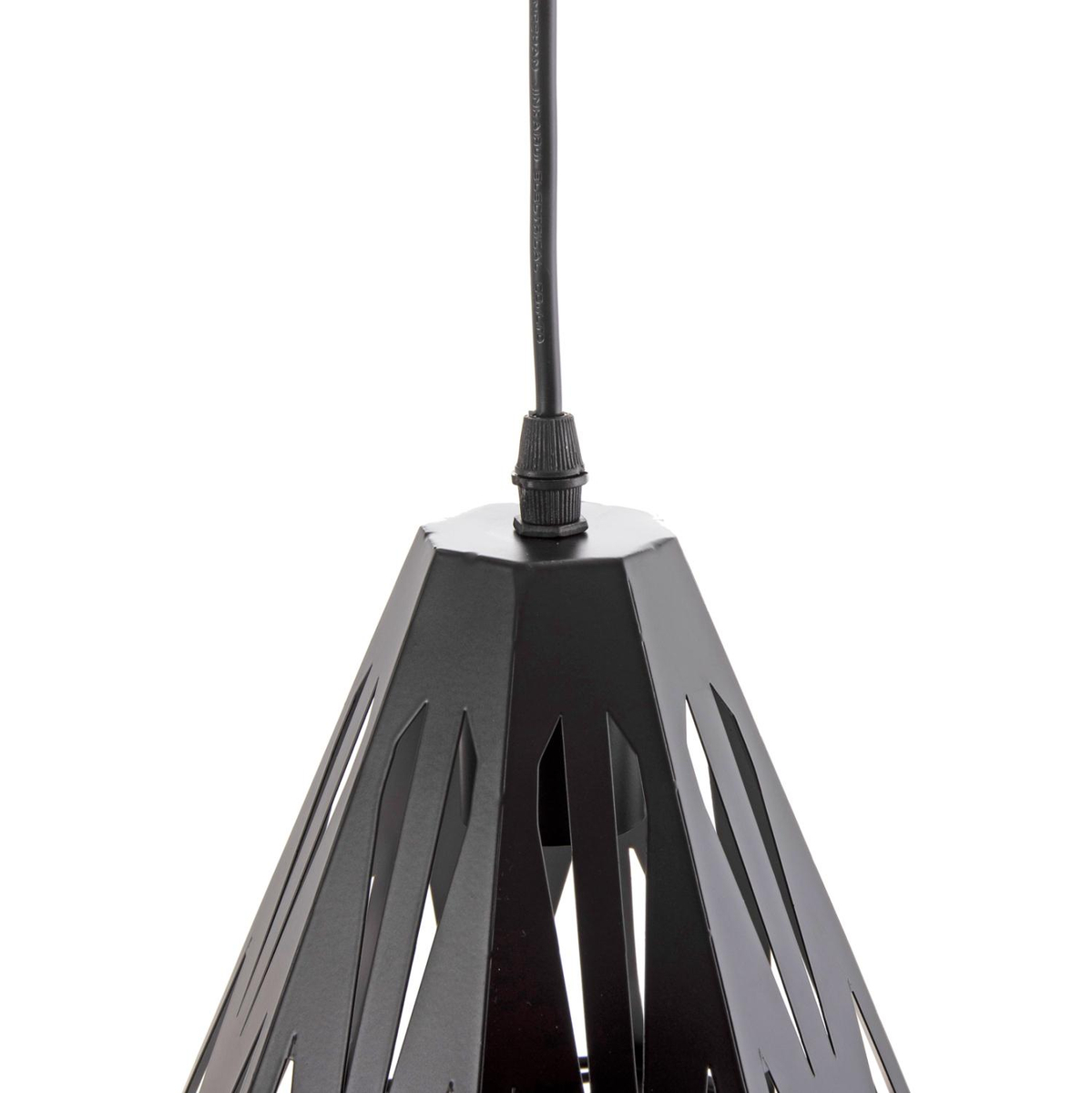 Llambë e varur tavani me 3 llamba metalike 23x127cm (HM4083), zezë