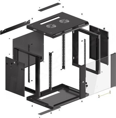 Kabinet për server Lanberg WF01-6409-10B, 19", i zi