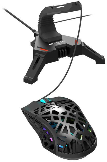 Mbajtëse kabllo për maus CANYON WH-100, 2in1, 4port USB hub, LED backlight, kabllo 1.5m, e zezë
