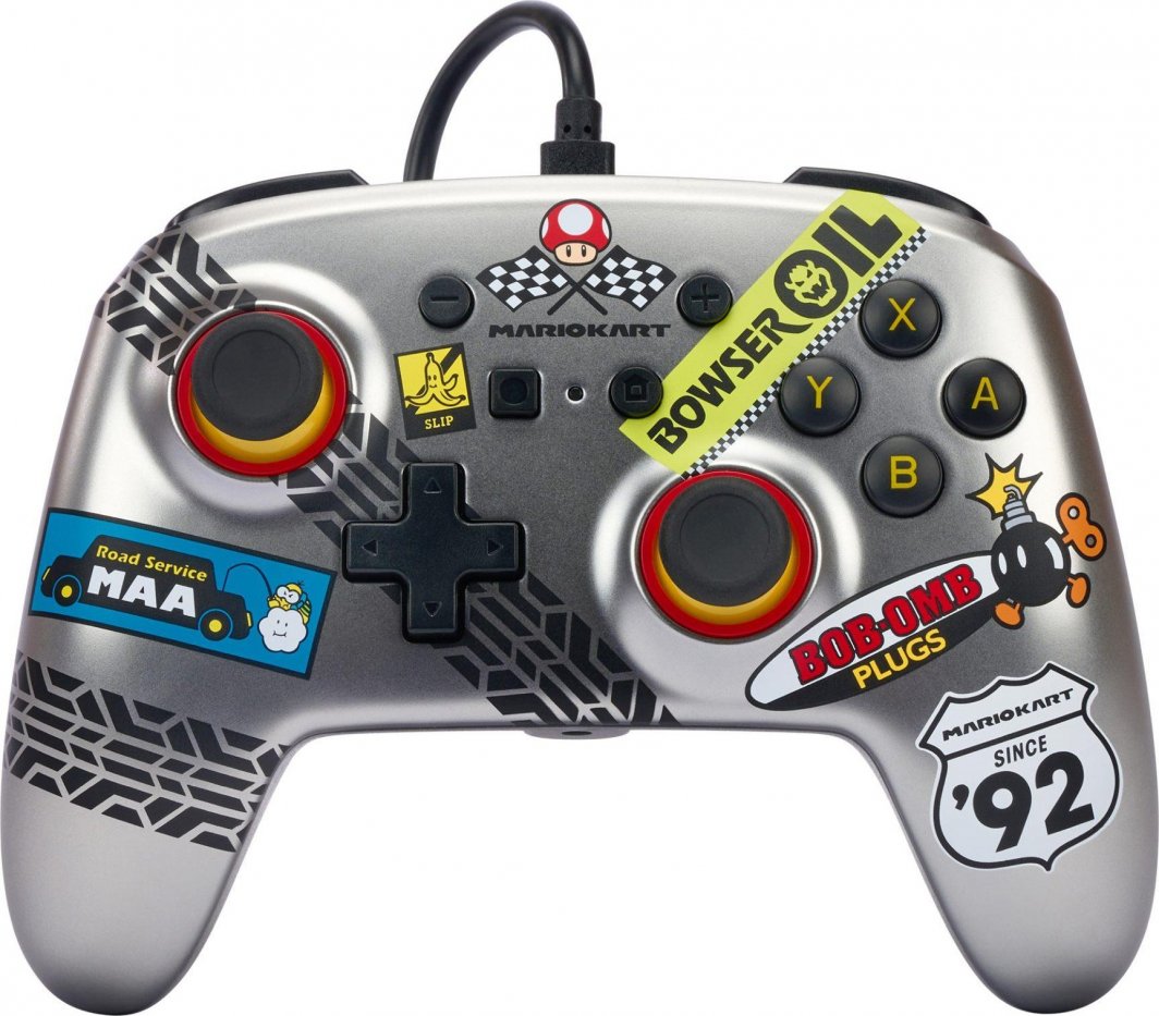 Kontroller PowerA Enhanced Mario Kart, me kabllo, shumëngjyrësh Kontroller PowerA Enhanced Mario Kart, me kabllo, shumëngjyrësh