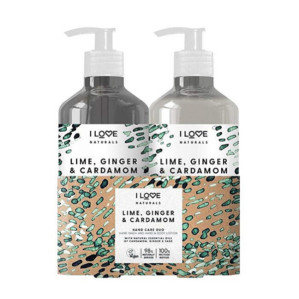 Set për duar I Love Hand Care Duo Lime, Ginger & Cardamom, Sapun i lëngshëm 500ml + Losion për duar dhe trup 500ml