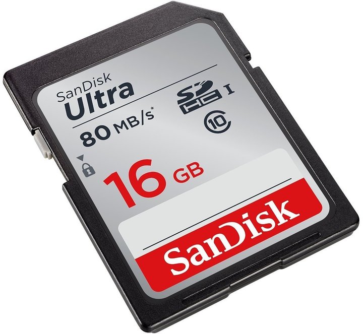 Kartë memorie SDHC SanDisk Ultra UHS-I, 16GB