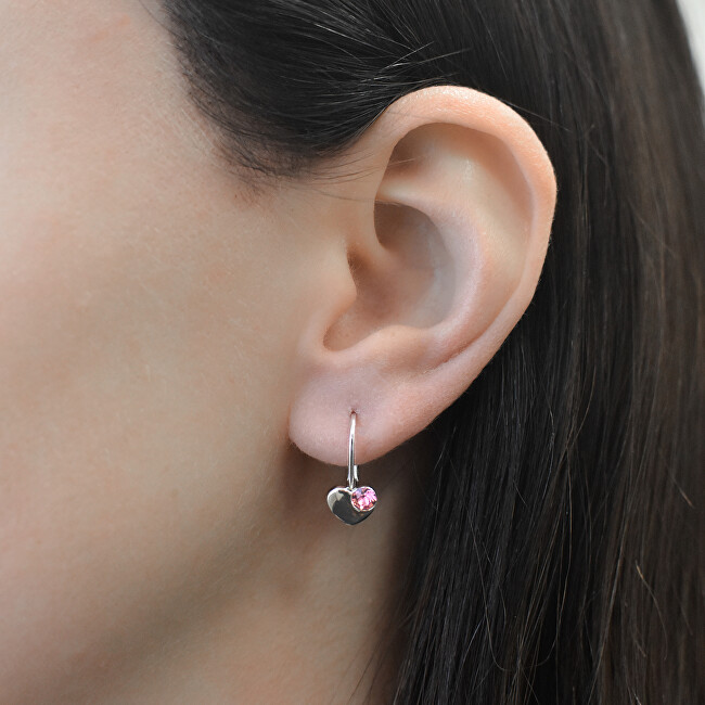 Swarovski Crystal Heart Обетки, Сребрени