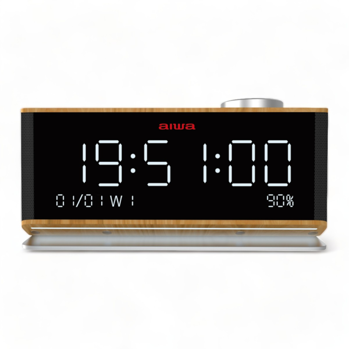 Orë Zgjuese Multifunksionale me Radio FM, 2 Alarma, Bluetooth, TF Card dhe Mikrofon AIWA CR-90BT