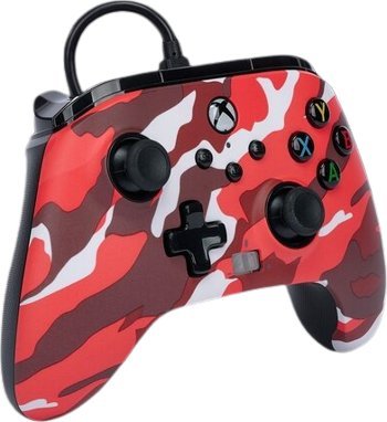 Kontroller PowerA Enhanced Red Camo, me kabllo, i bardhë / i kuq